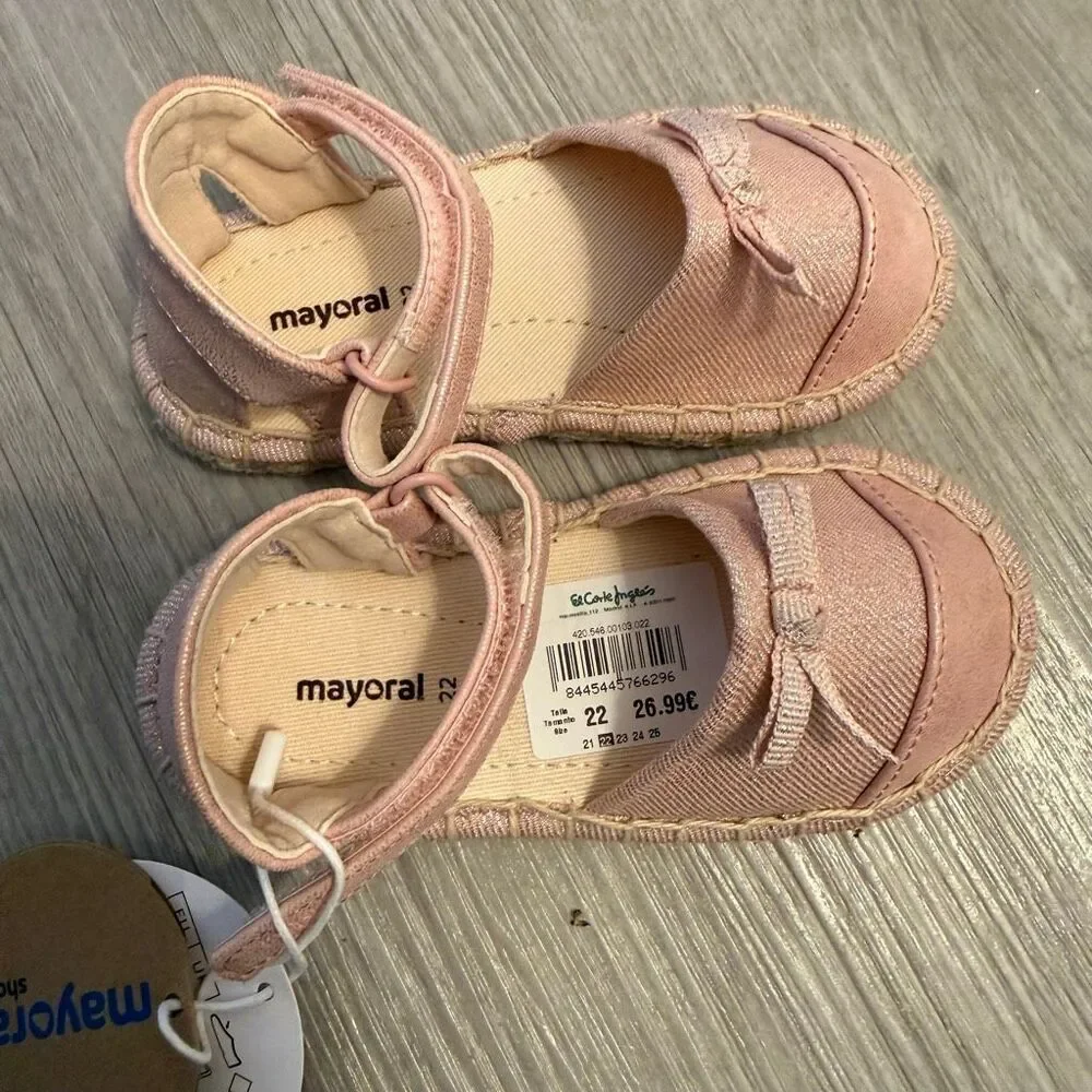 Mayoral baby girl Pink Espadrilles Size 22 NWT US 5.5